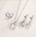 25 Sterling Silver & Zircon Rectangle Jewelry