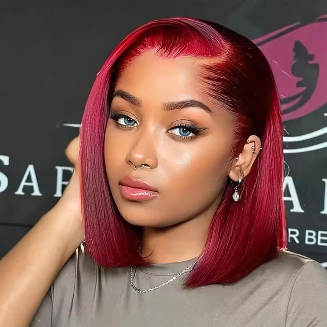99J Burgundy Straight Bob Wigs